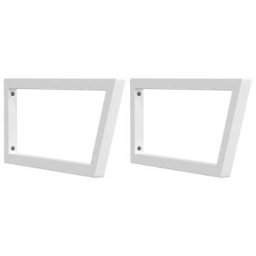 Shelf Brackets for Washbasin - 2 pcs White Trapezium Steel