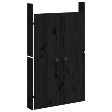 Elegant Black Outdoor Kitchen Doors - 50x9x82 cm Pine Wood