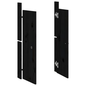 Elegant Black Outdoor Kitchen Doors - 50x9x82 cm Pine Wood