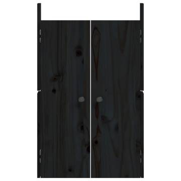 Elegant Black Outdoor Kitchen Doors - 50x9x82 cm Pine Wood