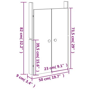 Elegant Black Outdoor Kitchen Doors - 50x9x82 cm Pine Wood