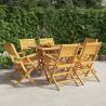 Folding Garden Chairs 6 pcs - Solid Teak, Stylish & Durable