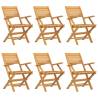 Folding Garden Chairs 6 pcs - Solid Teak, Stylish & Durable