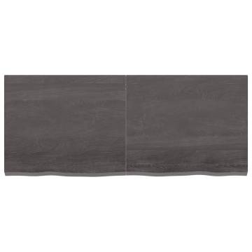 Dark Brown Solid Wood Bathroom Countertop - 120x50 cm