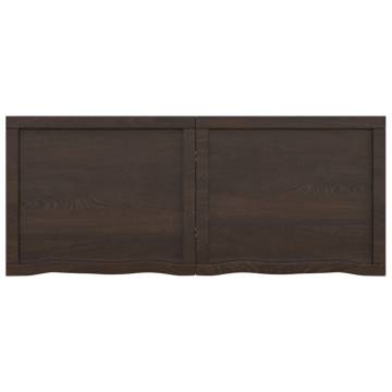 Dark Brown Solid Wood Bathroom Countertop - 120x50 cm