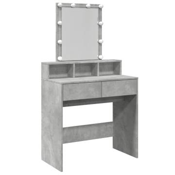 Dressing Table with LED - Concrete Grey 80x41x144.5 cm