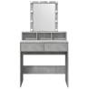 Dressing Table with LED - Concrete Grey 80x41x144.5 cm