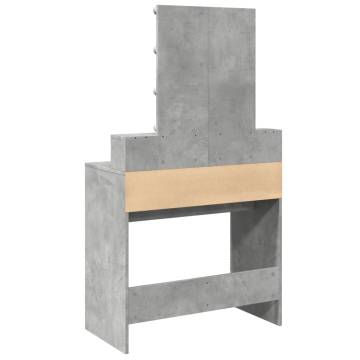 Dressing Table with LED - Concrete Grey 80x41x144.5 cm