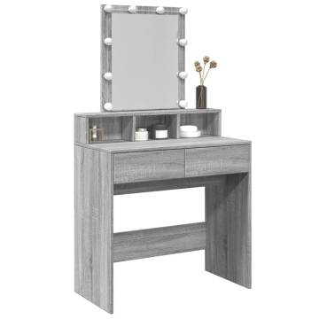 Dressing Table with LED - Grey Sonoma 80x41x144.5 cm