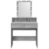 Dressing Table with LED - Grey Sonoma 80x41x144.5 cm