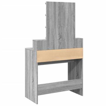 Dressing Table with LED - Grey Sonoma 80x41x144.5 cm