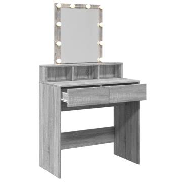 Dressing Table with LED - Grey Sonoma 80x41x144.5 cm