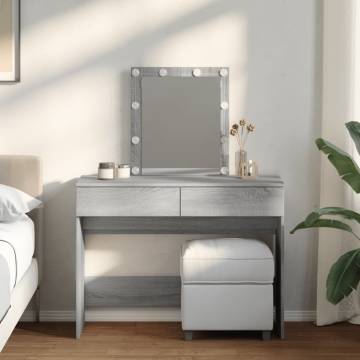 Dressing Table with LED - Grey Sonoma 100x40x130 cm