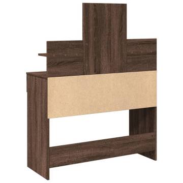 Stylish Dressing Table with LED - Brown Oak 100x40x130 cm