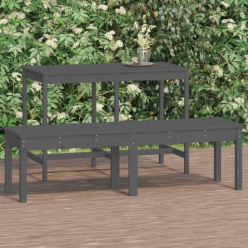 Elegant 2-Seater Garden Bench in Grey | Solid Pine Wood