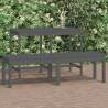 Elegant 2-Seater Garden Bench in Grey | Solid Pine Wood