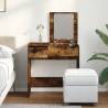 Stylish Dressing Table with Mirror in Smoked Oak | Hipo Market