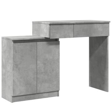 Dressing Table with LED in Concrete Grey - 115x37x110.5 cm