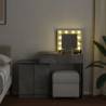 Dressing Table with LED in Concrete Grey - 115x37x110.5 cm