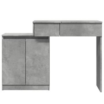 Dressing Table with LED in Concrete Grey - 115x37x110.5 cm