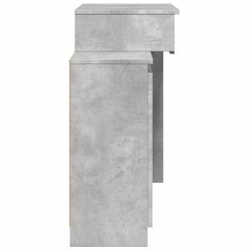 Dressing Table with LED in Concrete Grey - 115x37x110.5 cm