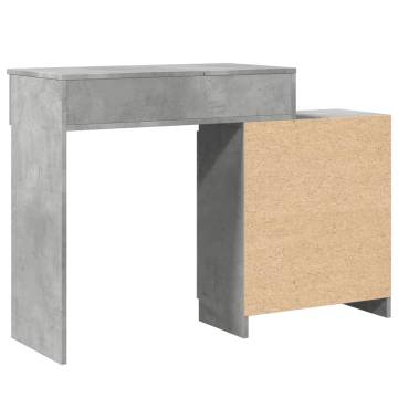 Dressing Table with LED in Concrete Grey - 115x37x110.5 cm