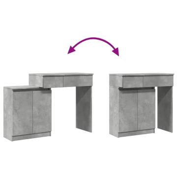 Dressing Table with LED in Concrete Grey - 115x37x110.5 cm