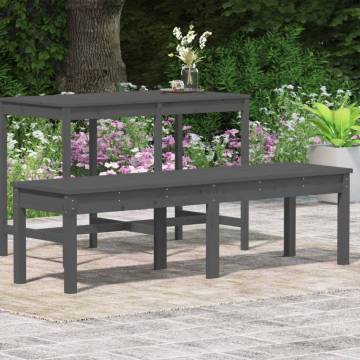 Elegant 2-Seater Garden Bench in Grey | Solid Pine Wood