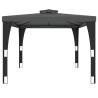 Anthracite Gazebo with Double Roof 3.98x2.98 m | Hipomarket