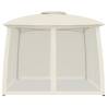 Cream Gazebo with Double Roof & Mesh Walls - 2.93x2.93m