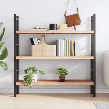 Untreated Solid Oak Wall Shelf 120x40 cm - Rustic Storage Solution