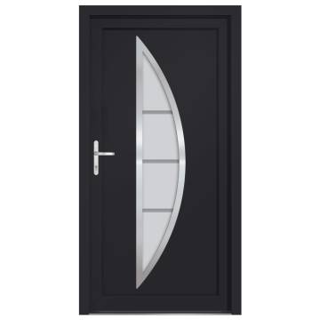 Anthracite Front Door 108x200 cm PVC - Secure & Elegant Design