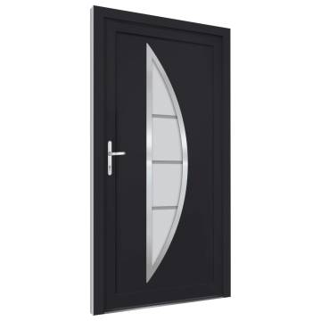 Anthracite Front Door 108x200 cm PVC - Secure & Elegant Design