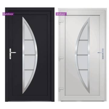 Anthracite Front Door 108x200 cm PVC - Secure & Elegant Design