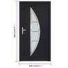 Anthracite Front Door 108x200 cm PVC - Secure & Elegant Design