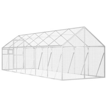 Aviary Silver 1.79x6x1.85 m Aluminium - Ideal for Birds & Pets