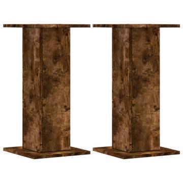 Speaker Stands 2 pcs Smoked Oak - Stylish & Durable - HipoMarket