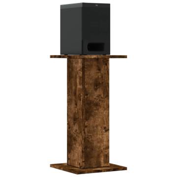 Speaker Stands 2 pcs Smoked Oak - Stylish & Durable - HipoMarket