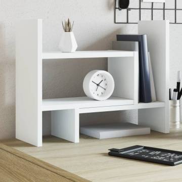 Desk Organiser White - 38.5x17x39 cm Engineered Wood | Hipo Market