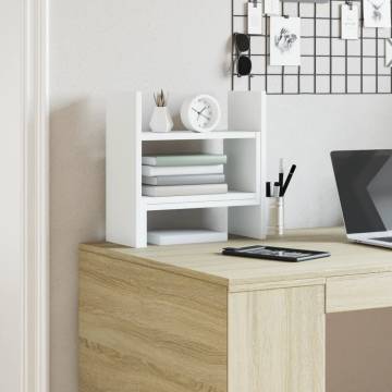 Desk Organiser White - 38.5x17x39 cm Engineered Wood | Hipo Market