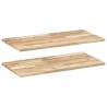 Floating Shelves 2 pcs - Solid Wood Acacia 60x40x2 cm