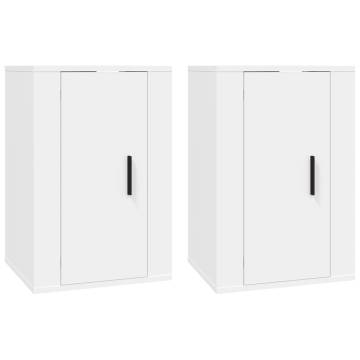 Stylish Wall Mounted TV Cabinets - 2 pcs White (40x34.5x60 cm)