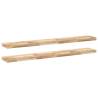 Floating Shelves 2 pcs - Untreated Solid Acacia Wood | Hipomarket