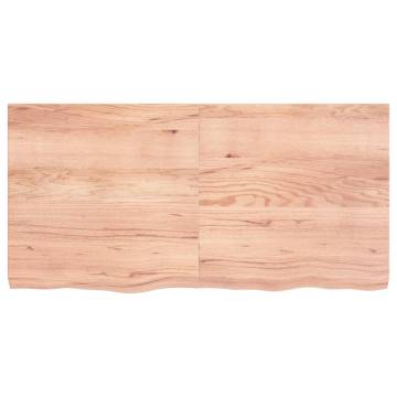 Light Brown Solid Oak Bathroom Countertop 120x60x(2-6)cm