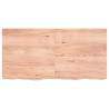 Light Brown Solid Oak Bathroom Countertop 120x60x(2-6)cm