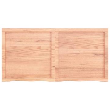 Light Brown Solid Oak Bathroom Countertop 120x60x(2-6)cm