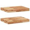 Floating Shelves - 2 Pcs Solid Wood Acacia | Hipomarket