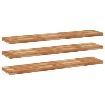 Floating Shelves - 3 pcs Solid Acacia Wood | Hipomarket UK