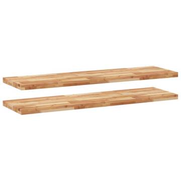 Floating Shelves 2 pcs - Solid Acacia Wood 140x40 cm | Hipo Market