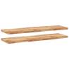 Floating Shelves 2 pcs - Solid Acacia Wood 140x40 cm | Hipo Market